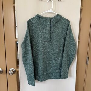 Columbia‎ Women's Medium Green Button Hoodie Fleece Sweatshirt Pullover